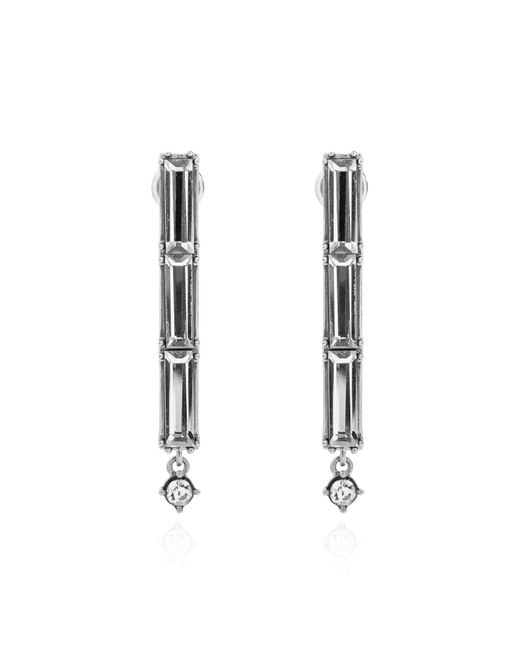 Jil Sander Black Earrings With Shimmering Crystals
