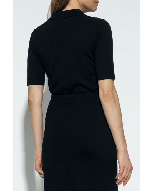 Jil Sander Black Wool Polo