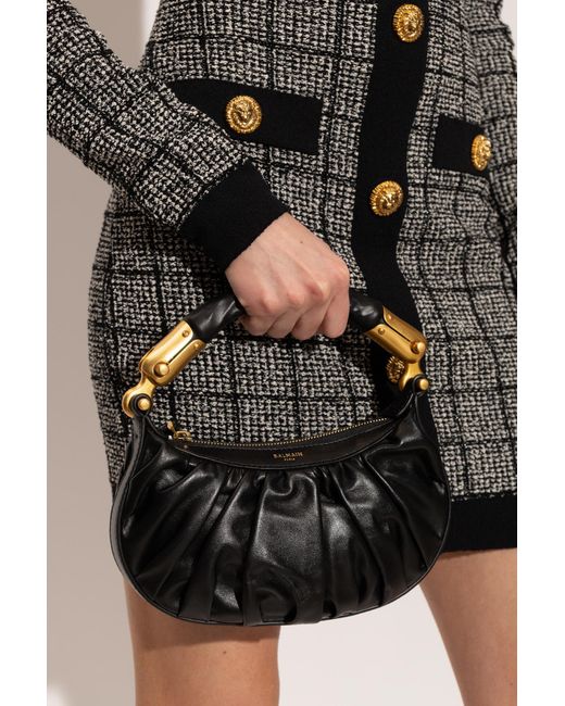 Balmain Black Ebene Mini' Handheld Bag