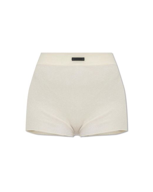 Fear Of God Natural Knit Shorts With Logo