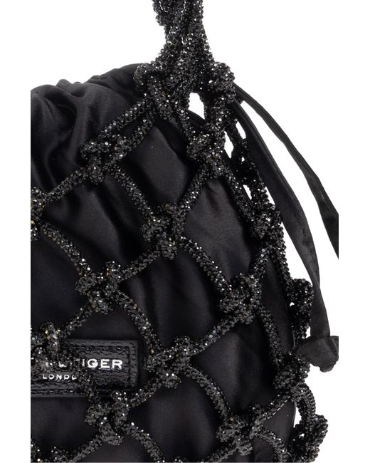 Kurt Geiger Black Handbag Macrame Small