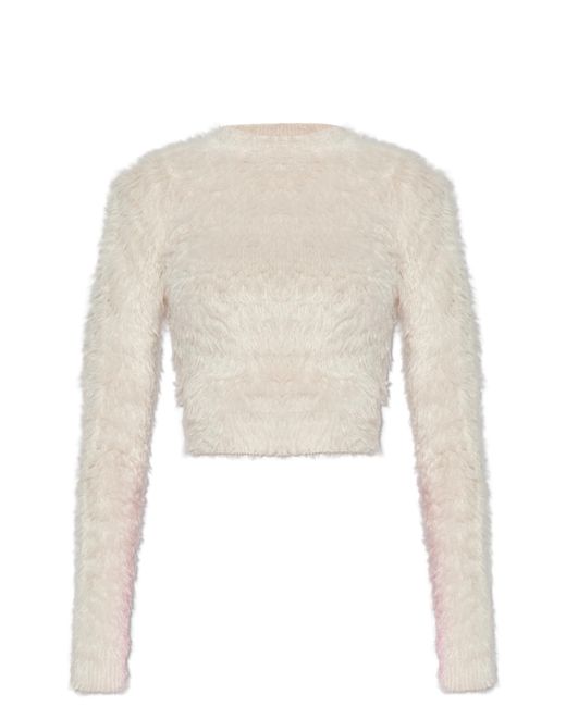 Balenciaga White Sweater With Decorative Finishing