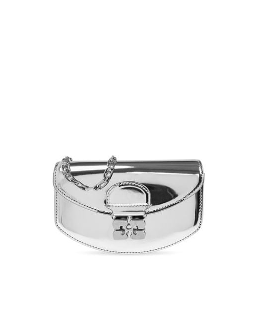 Ganni Black Shoulder Bag "Apo-G Mini"