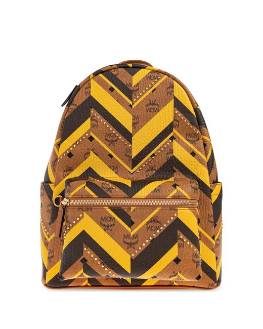 MCM Blue Backpack With Decorative Studs for men