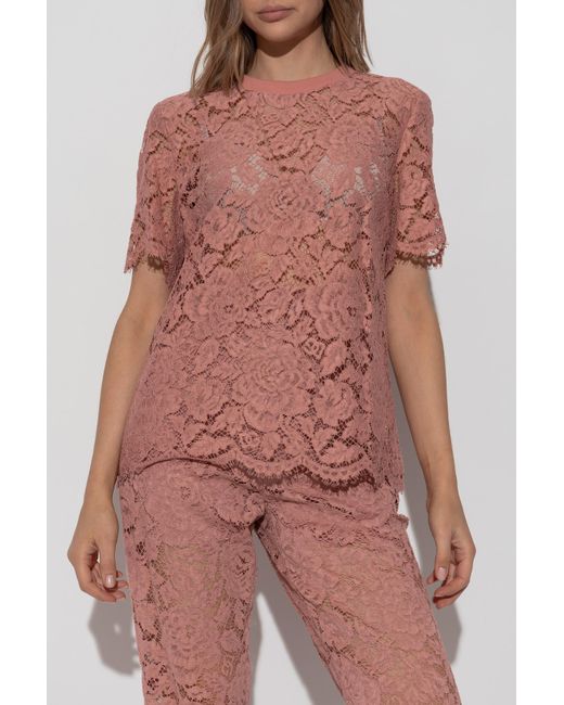 Dolce & Gabbana Pink Lace Top