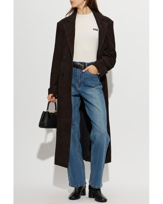 ROTATE BIRGER CHRISTENSEN White Sweater With Logo Patch