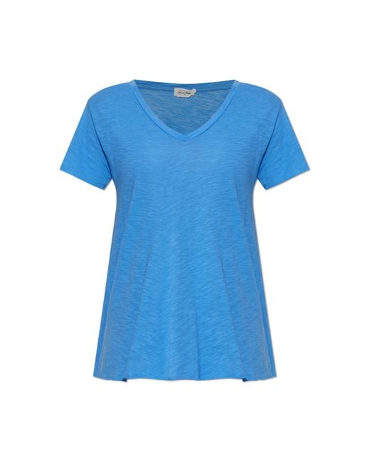 American Vintage Blue V-Neck T-Shirt