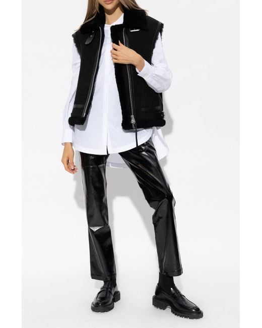 AllSaints 'tova' Leather Vest in Black Lyst