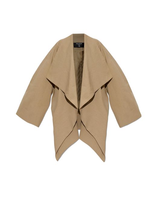 Balmain Natural Asymmetric Oversize Jacket