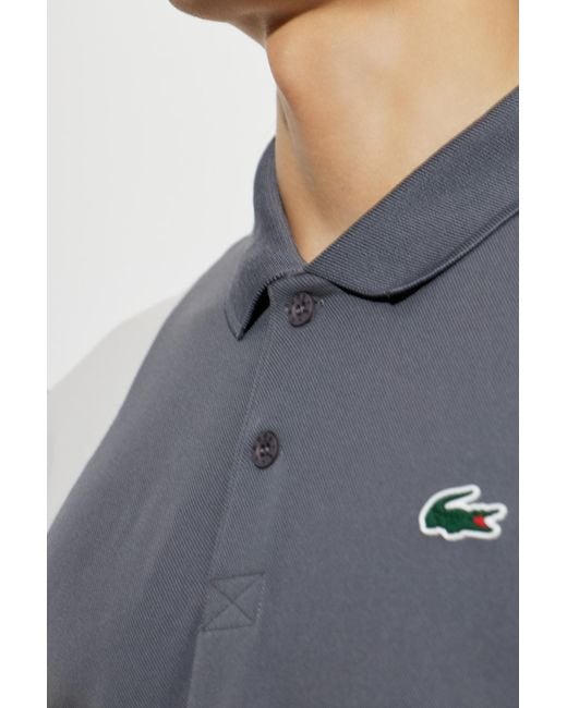 Lacoste Gray Polo With Logo Patch for men