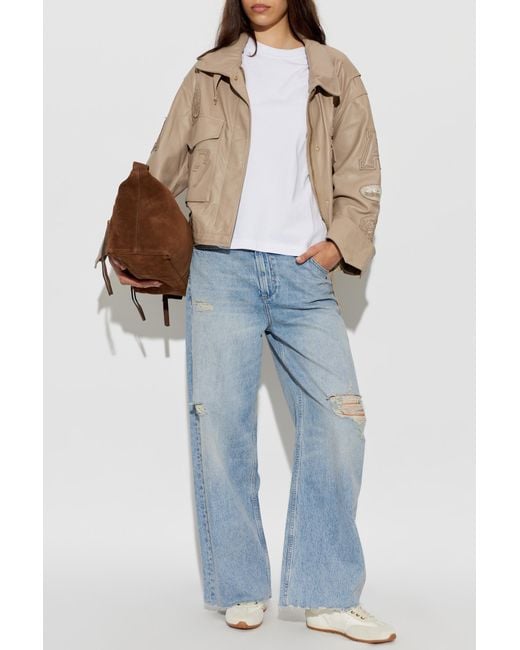 AllSaints Natural Leather Jacket 'Clay'
