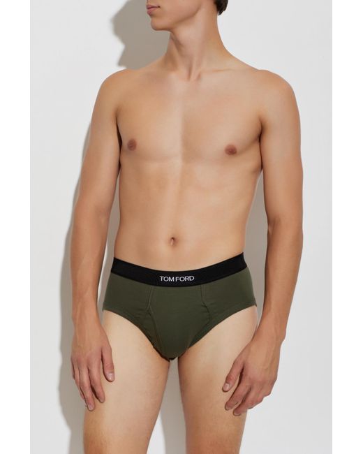 Tom Ford Black Two-Pack Of Cotton Briefs With Logo for men