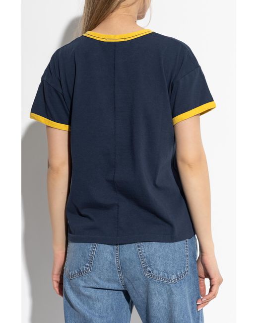 Rag & Bone Blue T-Shirt With Print