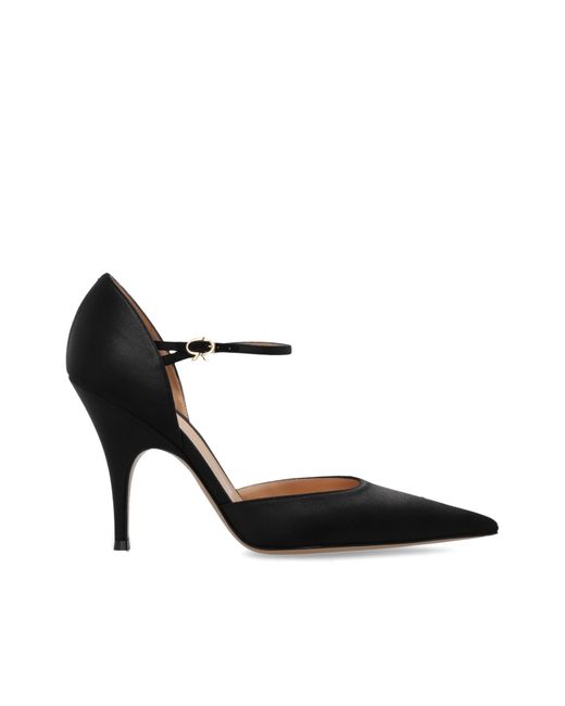 Gianvito Rossi Black Satin Heeled Shoes "Sofia"