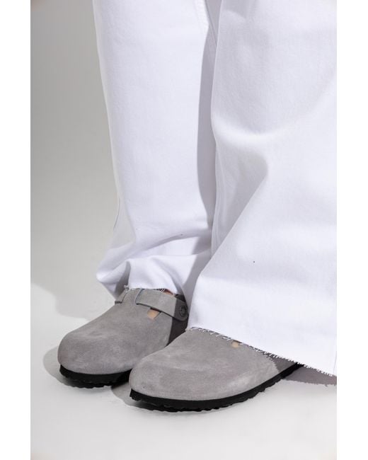 Birkenstock White 'Boston' Clogs