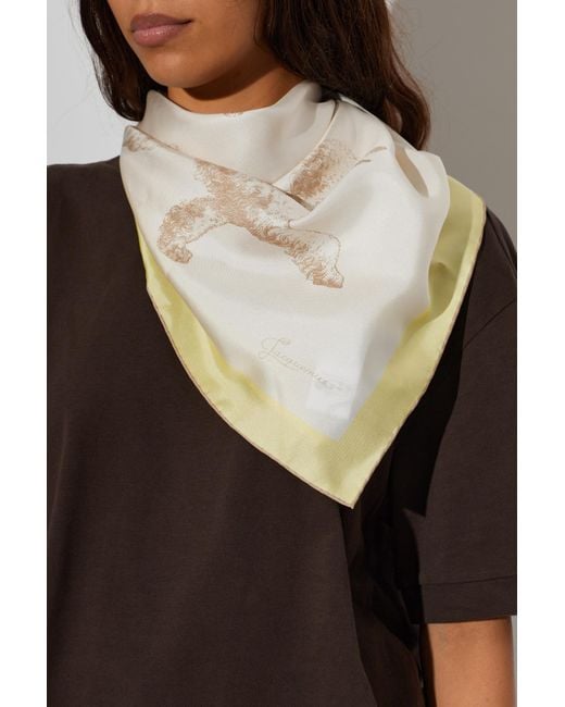 Jacquemus Natural Silk Scarf 'Caniche'