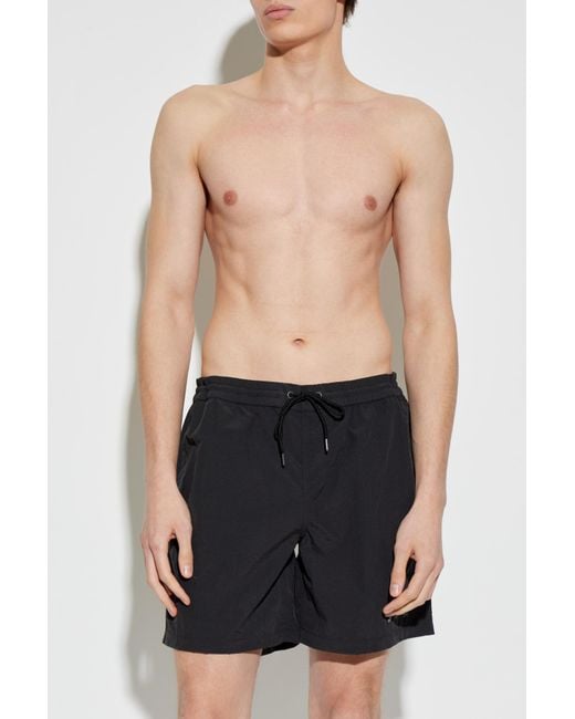 AllSaints Black "Odyssey" Swim Shorts for men