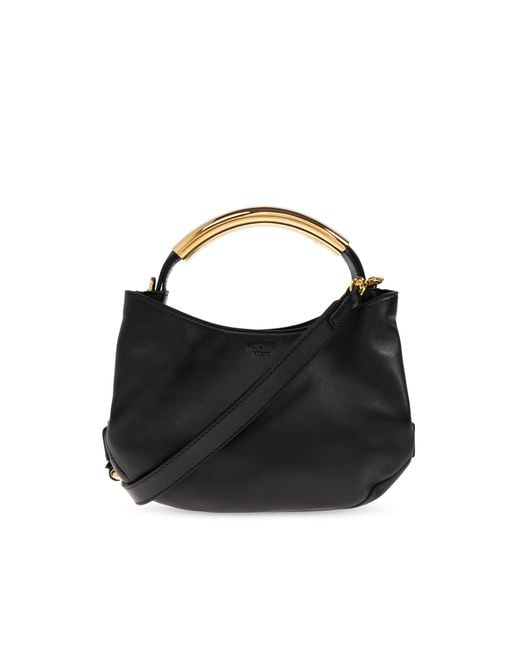 Moschino Gray Leather Handbag