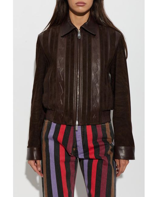 Versace Brown Leather Jacket