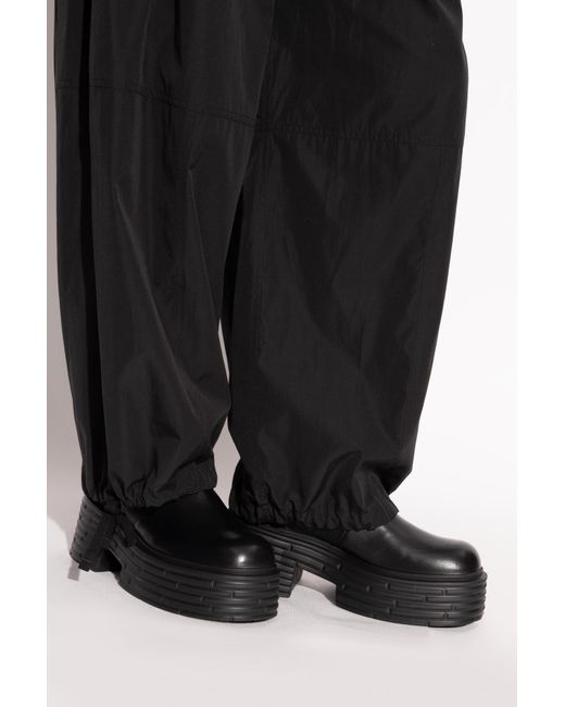 Agl Attilio Giusti Leombruni Black Platform Ankle Boots 'Lignes'