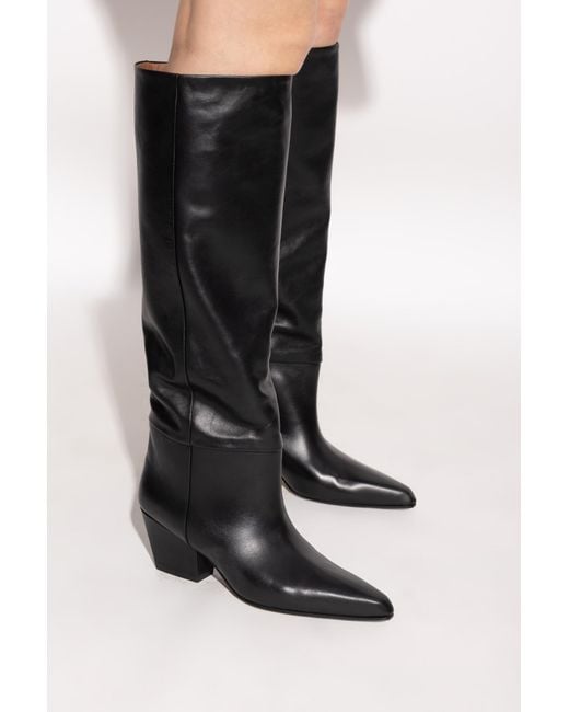 Paris Texas Black Heeled Boots 'Jane'