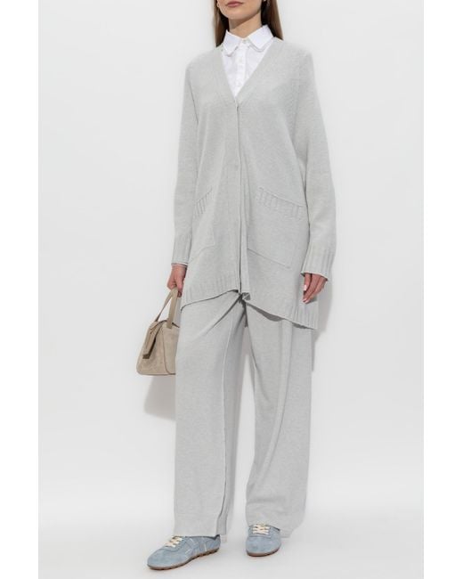 Fabiana Filippi Gray Cardigan With Pockets