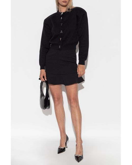 ROTATE BIRGER CHRISTENSEN Black Skirt With A Ruffle,