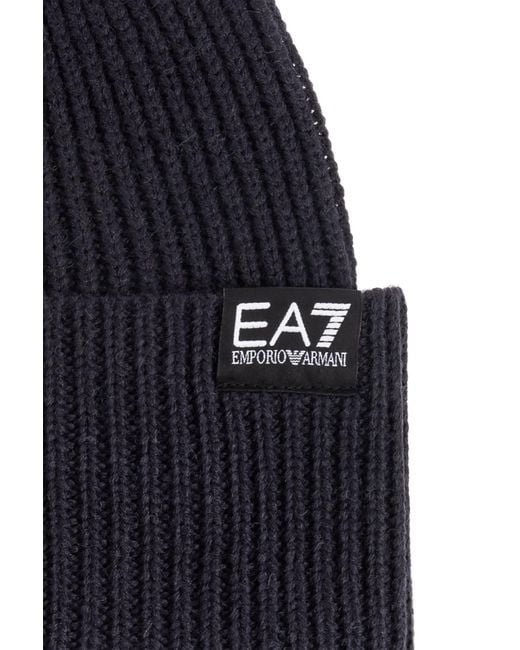 EA7 Black Cap With Logo Patch