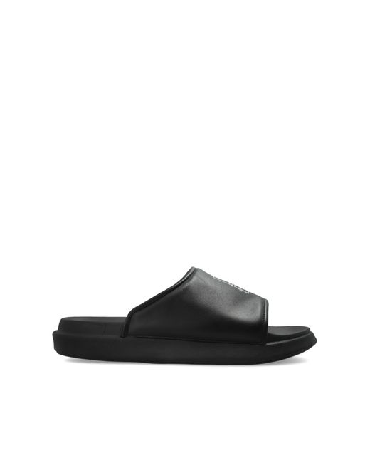 Y-3 Black Slides With Logo for men