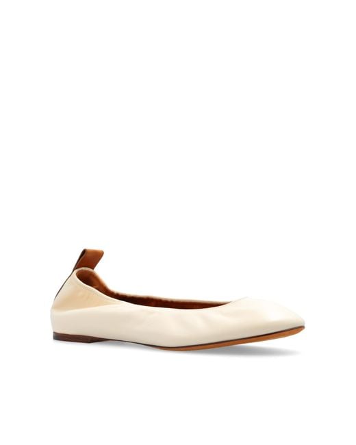 Lanvin White Leather Ballet Flats,