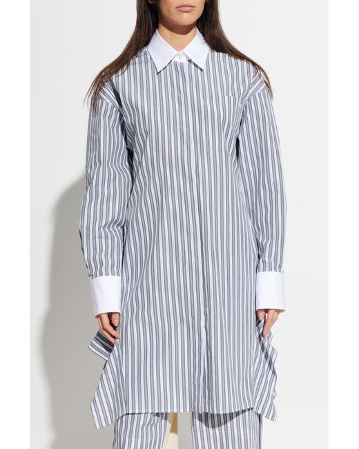 Stella McCartney Gray Dress With A Striped Pattern