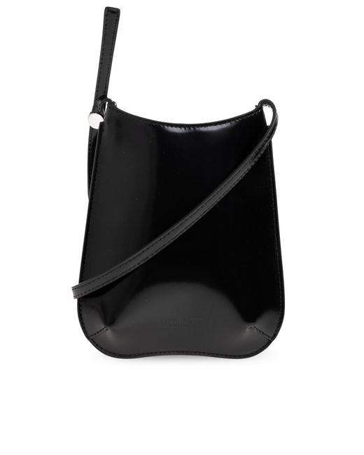 Jacquemus Black Phone Case 'Bisou' On A Strap