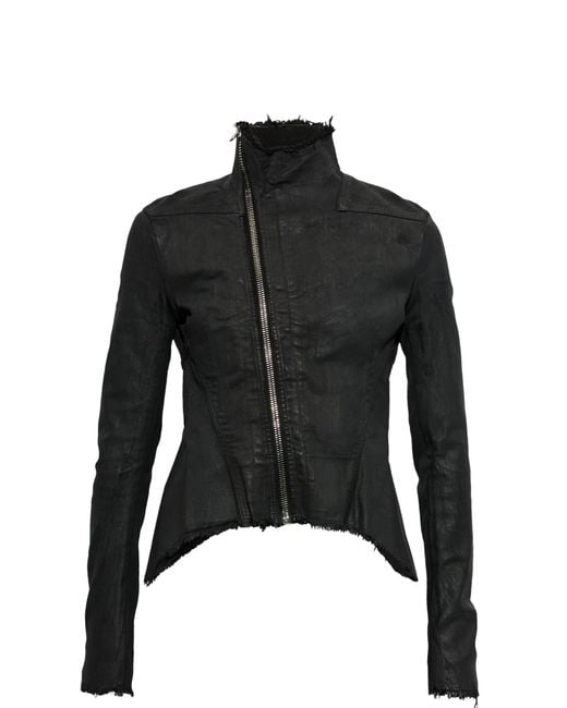 Rick Owens Black Asymmetrical Cut Jacket