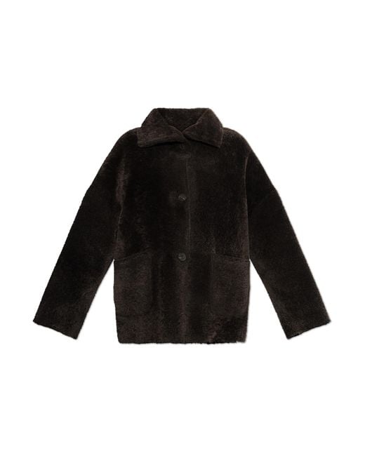 Arma Black Reversible Shearling Coat 'Isabella'
