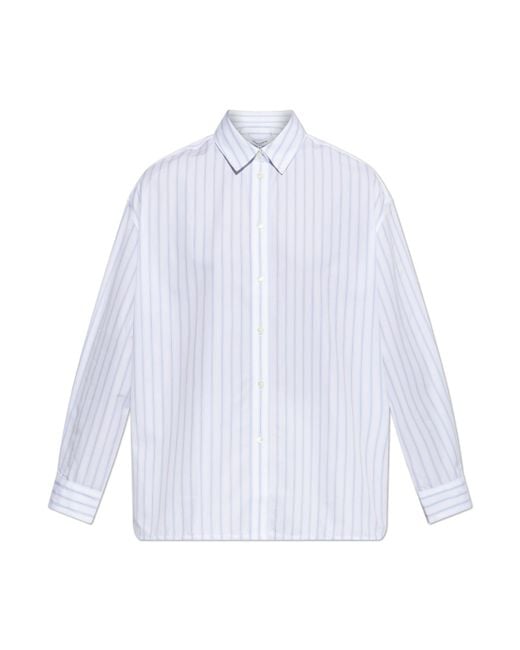 Maison Kitsuné White Striped Pattern Shirt