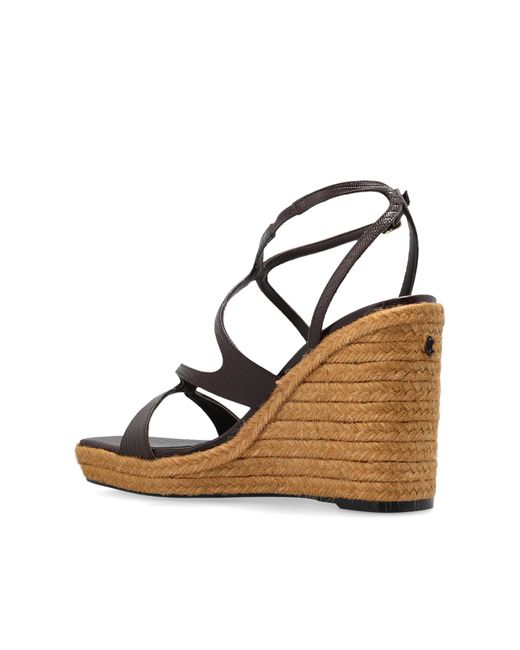 Jimmy Choo Brown Ayla Wedge Sandals