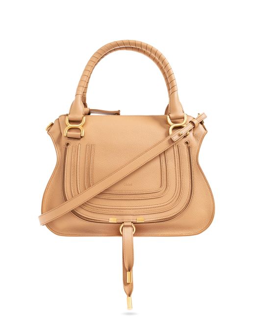 Chloé Natural 'Marcie Medium' Leather Shoulder Bag