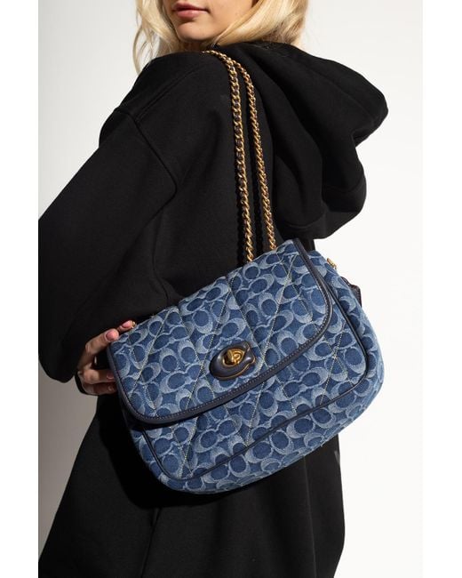 COACH Cotton 'pillow Madison' Shoulder Bag in Navy Blue (Blue) Lyst