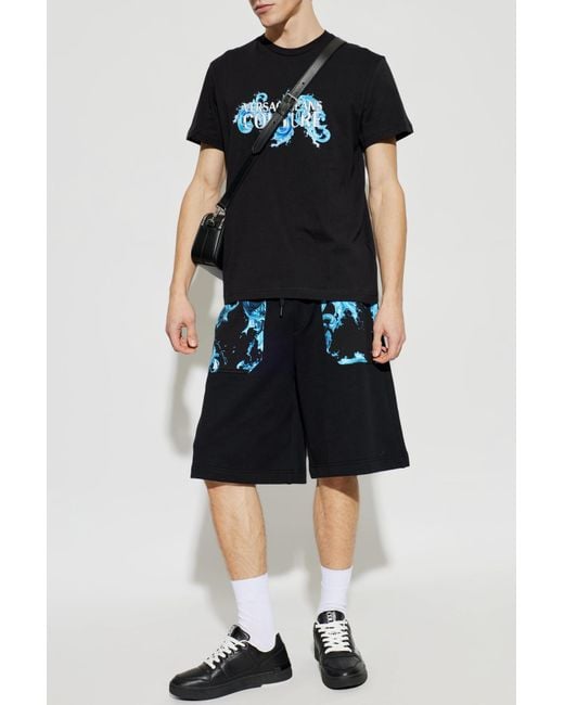 Versace Jeans Couture Black T-Shirt With Print for men