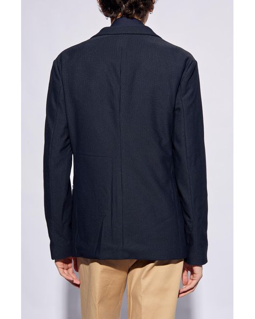 Giorgio Armani Blue Blazer With Notch Lapels for men