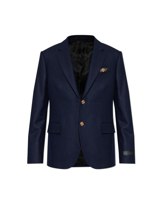 Versace Blue Wool Blazer for men