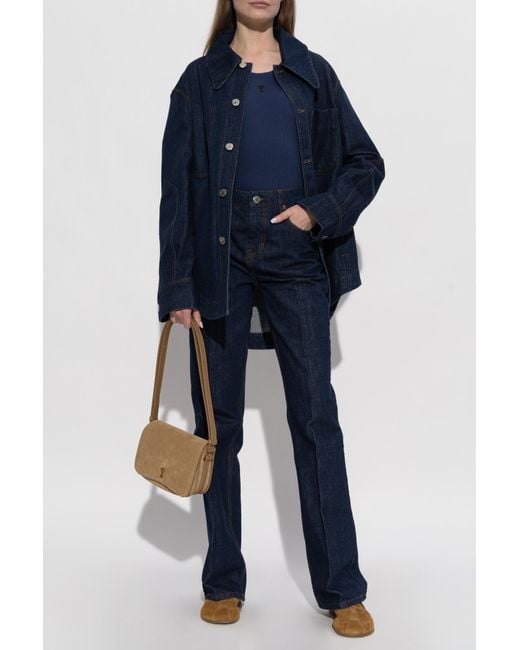 AMI Blue Oversize Denim Shirt