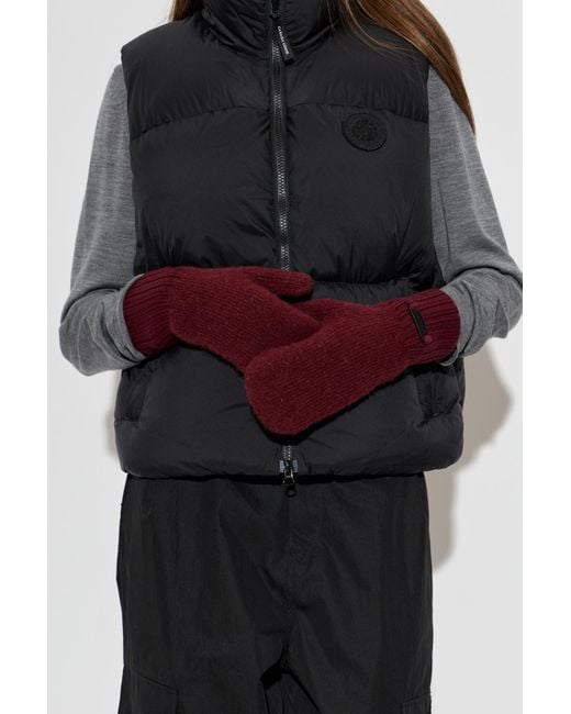 Canada Goose Red Woolen Gloves