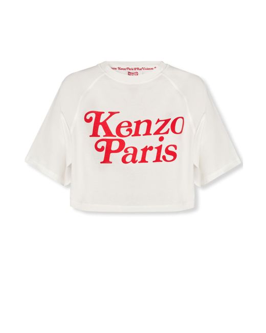 KENZO Red Cropped T-shirt With Logo,