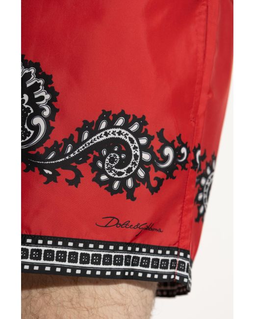 Dolce & Gabbana Red Swim Shorts for men