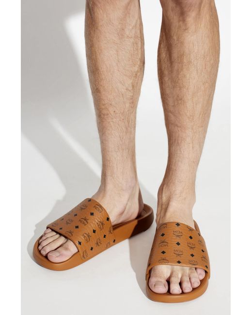 MCM Brown Monogram Sandals for men