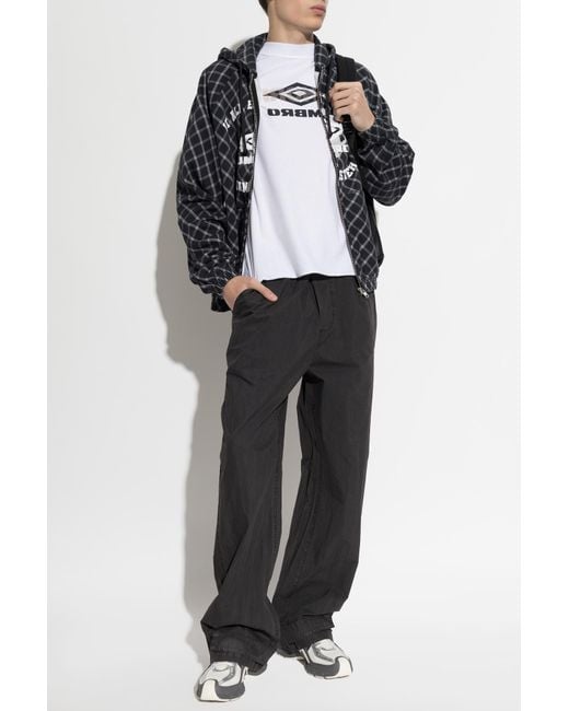 Umbro Black Plaid Pattern Sweatshirt for men