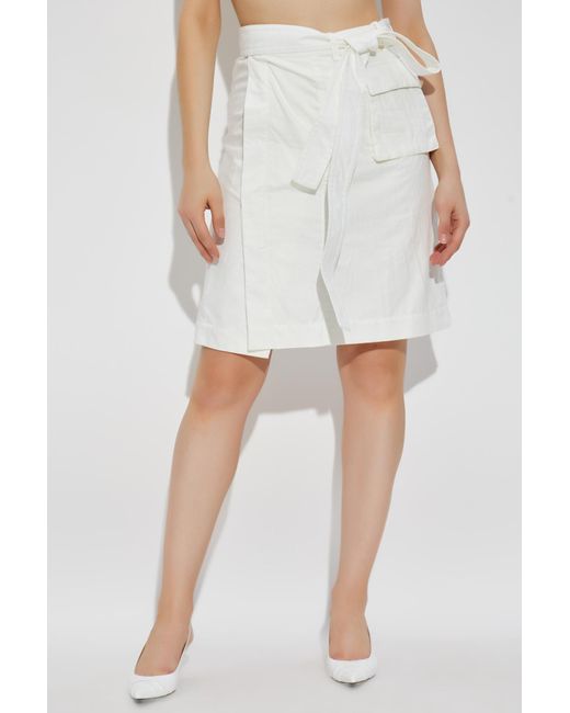 Ferragamo White Skirt With Belt