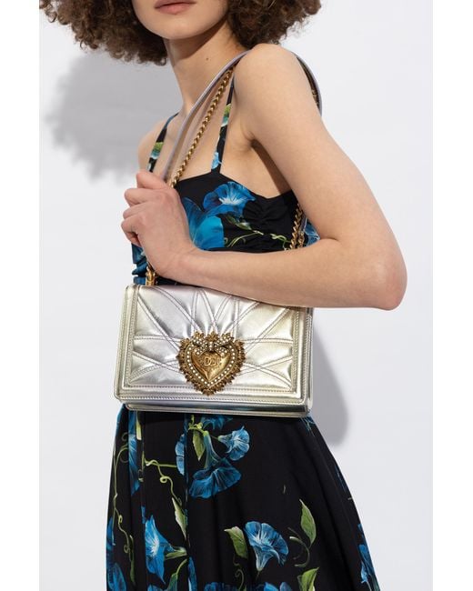 Dolce & Gabbana White 'devotion Medium' Shoulder Bag,