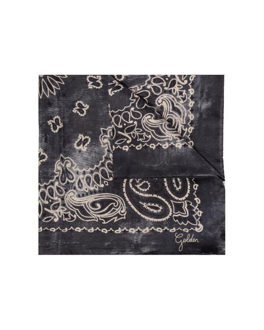 Golden Goose Deluxe Brand Black Silk Scarf for men